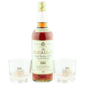 Macallan 1965 17 Year Old Rare UK Edition with Glassware