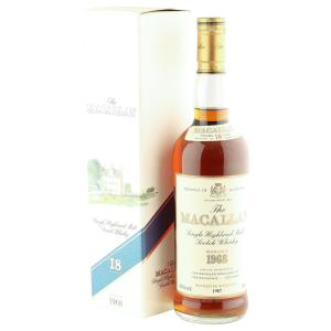 Macallan 1968 18 Year Old Vintage UK 1987 Bottling with Box