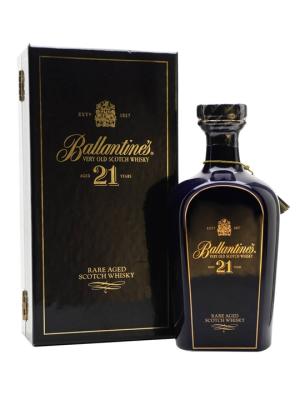 Ballantines 21 Year Old Blue Ceramic Decanter Blended Scotch Whisky