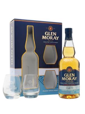 Glen Moray Peated Glass Set Speyside Single Malt Scotch Whisky