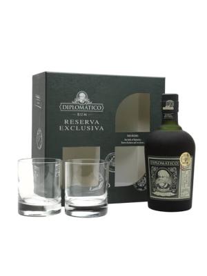Diplomatico Reserva Exclusiva Rum 2 Glasses Gift Set