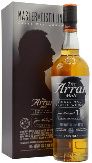 Arran 10 year old Master Of Distilling James Mactaggart 10th Anniversary 2007 Whisky 70cl 542 ABV
