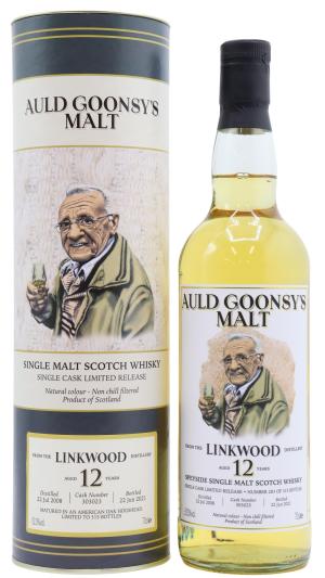 Linkwood 12 year old Auld Goonsys Single Cask Single Malt Whisky 70cl 52 ABV