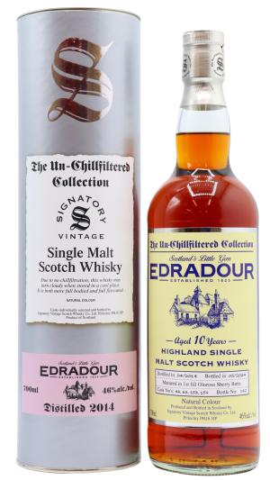 Edradour 10 year old Signatory Vintage Single Malt Scotch 2014 Whisky 70cl 46 ABV