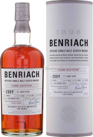 Benriach 12 Year Old 2009 Port Pipe Cask 4832 70 cl 599