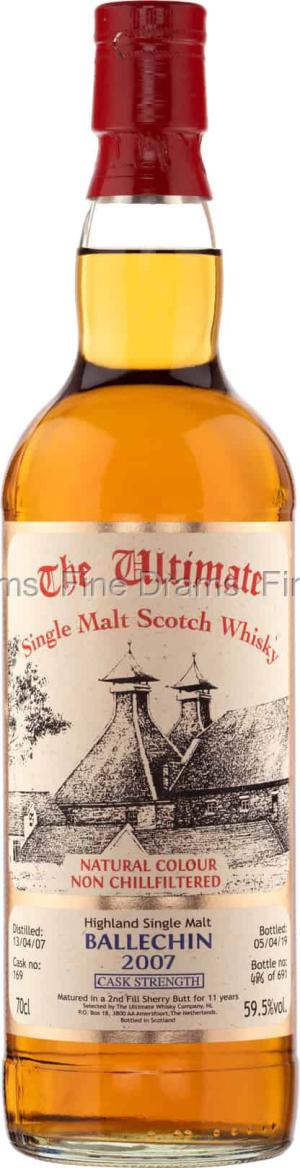 Ballechin 11 Year Old 2007 Cask 169 The Ultimate Whisky Company 70 cl 595