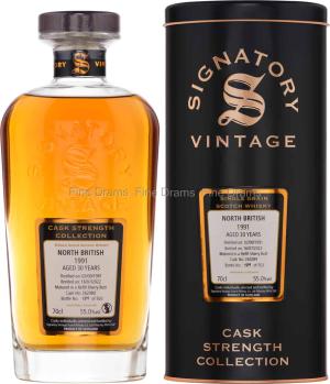 North British 30 Year Old 1991 Cask 262089 Signatory Cask Strength 70 cl 55