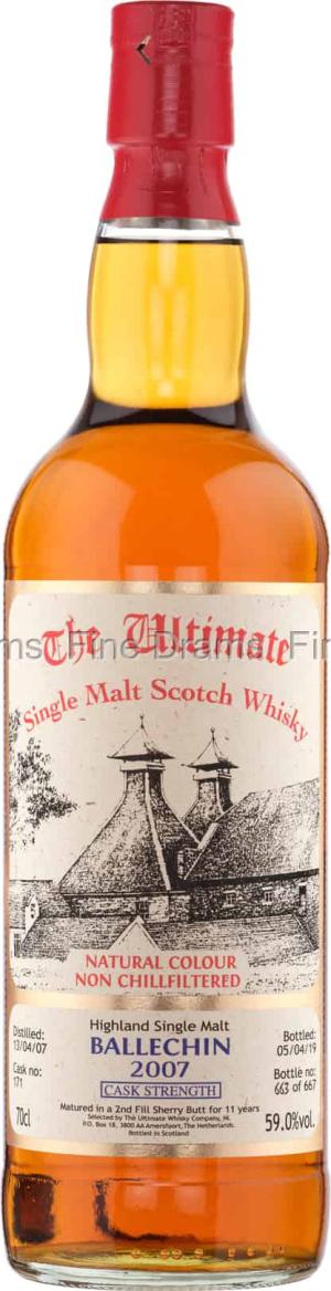 Ballechin 11 Year Old 2007 Cask 171 The Ultimate Whisky Company 70 cl 59