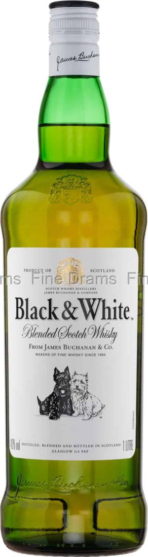 Black White Blended Scotch Whisky 1 Liter 100 cl 40