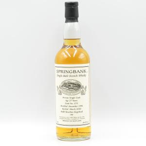 Springbank 27 Year Old 1992 Private Single Cask Whisky 273