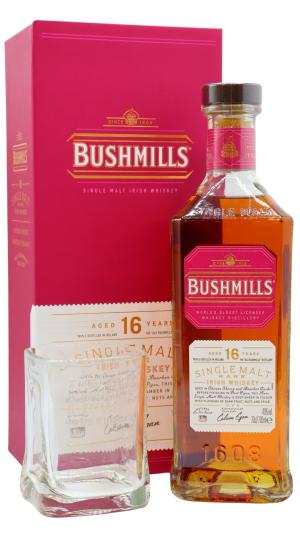 Bushmills 16 year old Irish Single Malt Whiskey 70cl 40 ABV Includes Branded Glass