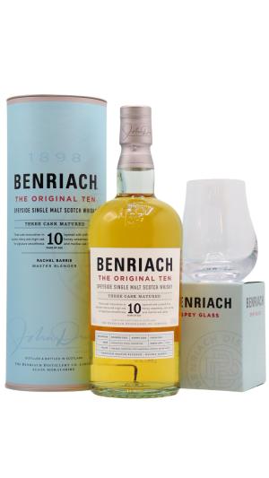 Benriach 10 year old The Original Ten Single Malt Scotch Whisky 70cl 43 ABV Includes Branded Glass