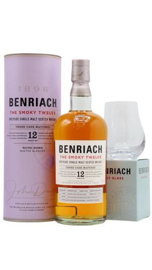 Benriach 12 year old The Smoky Twelve Single Malt Scotch Whisky 70cl 46 ABV Includes Branded Glass