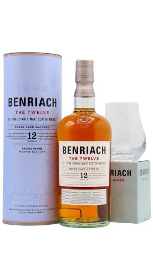 Benriach 12 year old The Twelve Single Malt Scotch Whisky 70cl 46 ABV Includes Branded Glass