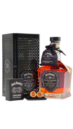Jack Daniels Single Barrel Select Whiskey 70cl 45 ABV Includes Cufflinks Whiskey Stones Mesh Tin