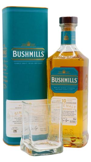 Bushmills 10 year old Irish Single Malt Whiskey 70cl 40 ABV Includes Branded Glass