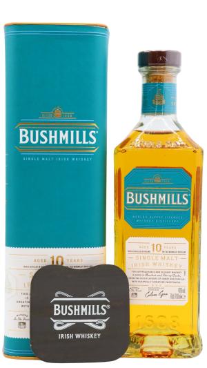 Bushmills 10 year old Irish Single Malt Whiskey 70cl 40 ABV Includes Coaster