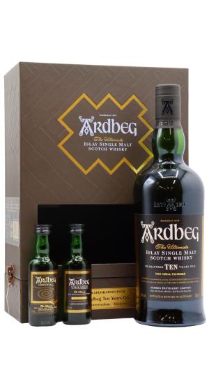 Ardbeg 10 year old Exploration Islay Single Malt Scotch Whisky 70cl 5cl x 2 40 ABV Gift Pack
