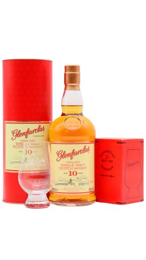Glenfarclas 10 year old Highland Single Malt Scotch Whisky 70cl 40 ABV Includes Glencairn Glass