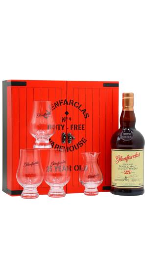 Glenfarclas 25 year old Highland Single Malt Scotch Whisky 70cl 43 ABV Glass Pack
