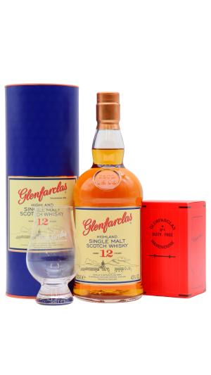 Glenfarclas 12 year old Highland Single Malt Scotch Whisky 70cl 43 ABV Includes Glencairn Glass