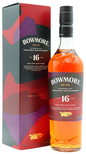 Bowmore 16 year old Ruby Port Cask Finish Single Malt Scotch Whisky 70cl 43 ABV0