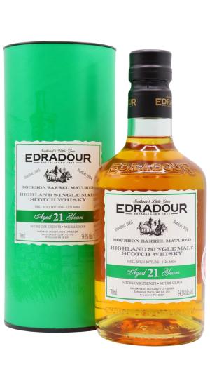 Edradour 21 year old Small Batch Bourbon Cask Matured Single Malt Scotch 2003 Whisky 70cl 543 ABV