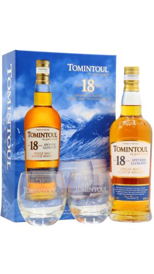 Tomintoul 18 year old Speyside Single Malt Scotch Whisky 70cl 40 ABV Glass Pack