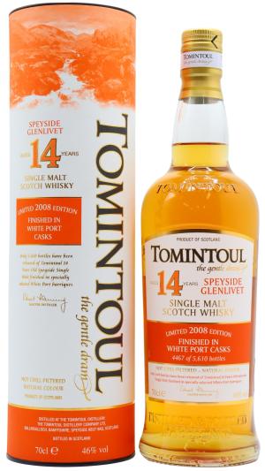 Tomintoul 14 year old White Port Cask Finish Speyside Single Malt Scotch 2008 Whisky 70cl 46 ABV