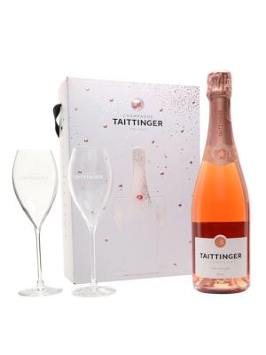 Taittinger Brut Prestige Rose Champagne Glass Set