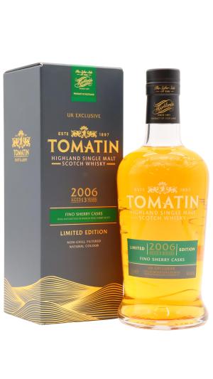 Tomatin 13 year old Fino Sherry Cask Finish Highland Single Malt Scotch 2006 Whisky 70cl 46 ABV UK Exclusive