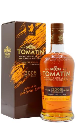 Tomatin 15 year old Sherry Collection Palo Cortado Cask Highland Single Malt Scotch 2008 Whisky 70cl 46 ABV