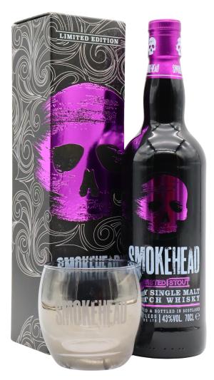 Smokehead Twisted Stout Islay Single Malt Scotch Whisky 70cl 43 ABV Includes Branded Glass