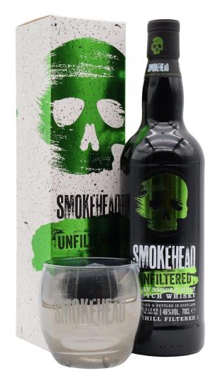 Smokehead Unfiltered Islay Single Malt Scotch Whisky 70cl 46 ABV Includes Branded Glass