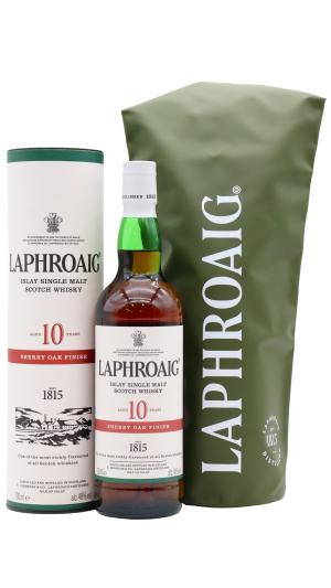 Laphroaig 10 year old Sherry Oak Finish Islay Single Malt Scotch Whisky 70cl 48 ABV Includes Waterproof Dry Bag