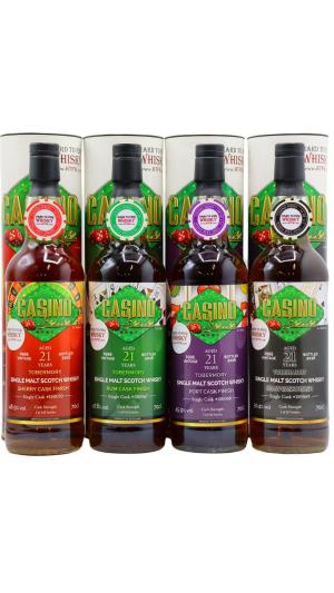 Tobermory 21 year old Casino Series Complete Collection Single Cask Scotch 1995 Whisky 70cl x 4 40 ABV