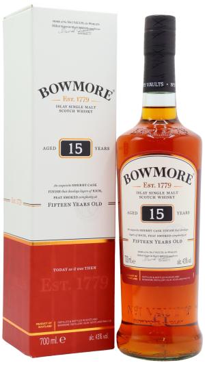 Bowmore 15 year old Islay Single Malt Scotch Whisky 70cl 43 ABV Old Bottling