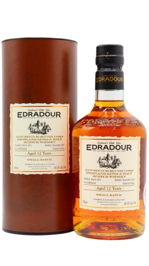 Edradour 12 year old Small Batch Burgundy Cask Matured Single Malt Scotch 2011 Whisky 70cl 482 ABV