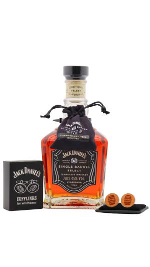 Jack Daniels Single Barrel Select Whiskey 70cl 45 ABV Includes Whisky Stones Cufflinks