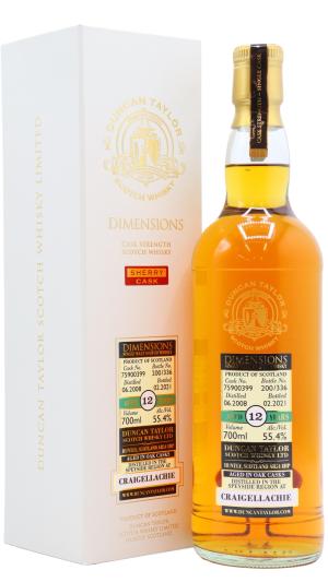 Craigellachie 12 year old Duncan Taylor Dimensions Single Cask 75900399 2008 Whisky 70cl 554 ABV