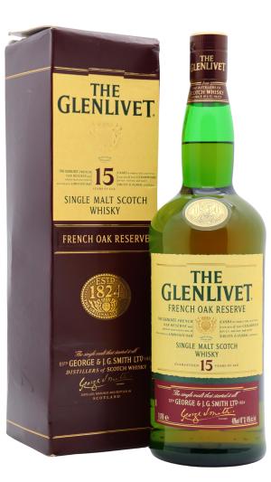 Glenlivet 15 year old French Oak Reserve Single Malt Scotch Whisky 100cl 40 ABV Old Bottling 1 Litre