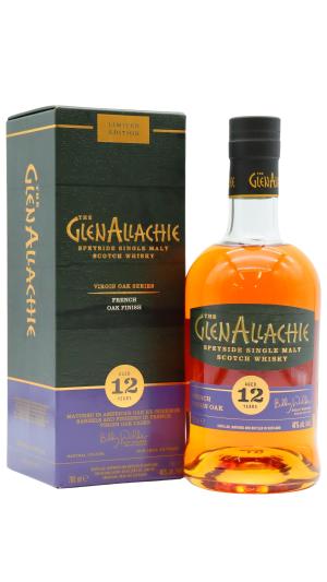 GlenAllachie 12 year old Virgin Oak Series French Oak Wood Finish Single Malt Scotch Whisky 70cl 48 ABV