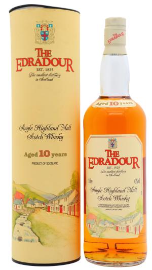 Edradour 10 year old Single Highland Malt Scotch Whisky 100cl 43 ABV 1990s Bottling 1 Litre