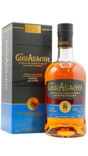 GlenAllachie 8 year old Scottish Virgin Oak Finished Single Malt Scotch Whisky 70cl 48 ABV