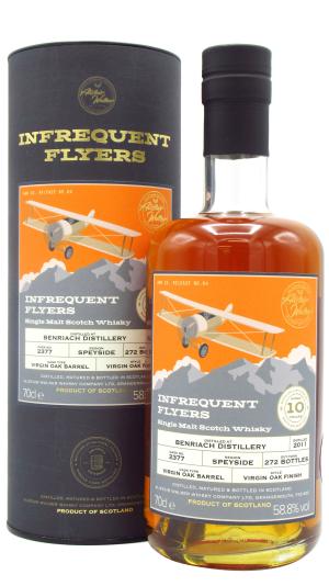 Benriach 10 year old Infrequent Flyers Single Virgin Oak Cask 2377 2011 Whisky 70cl 588 ABV