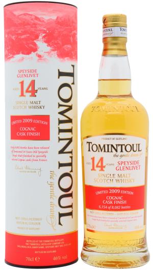 Tomintoul 14 year old Cognac Cask Finish Speyside Single Malt Scotch 2009 Whisky 70cl 46 ABV