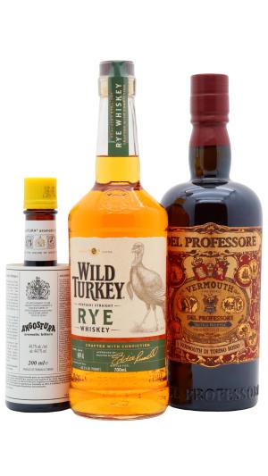 Wild Turkey Kentucky Straight Rye Whiskey 70cl x 2 20cl 40 ABV Manhattan Cocktail Bundle