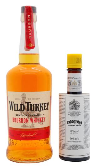 Wild Turkey 81 Kentucky Straight Bourbon Whiskey 70cl 20cl 405 ABV Old Fashioned Cocktail Bundle