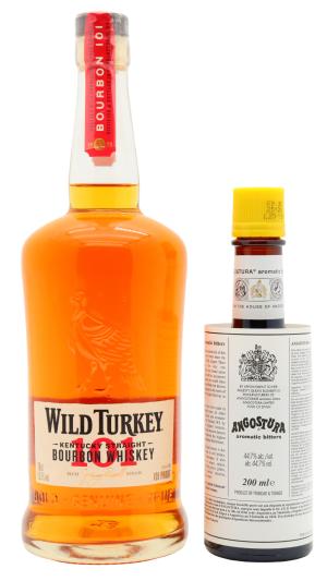 Wild Turkey 101 Kentucky Straight Bourbon Whiskey 70cl 20cl 505 ABV Old Fashioned Cocktail Bundle