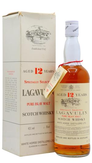 Lagavulin 12 year old White Horse Pure Islay Malt Whisky 75cl 43 ABV 1980s Bottling